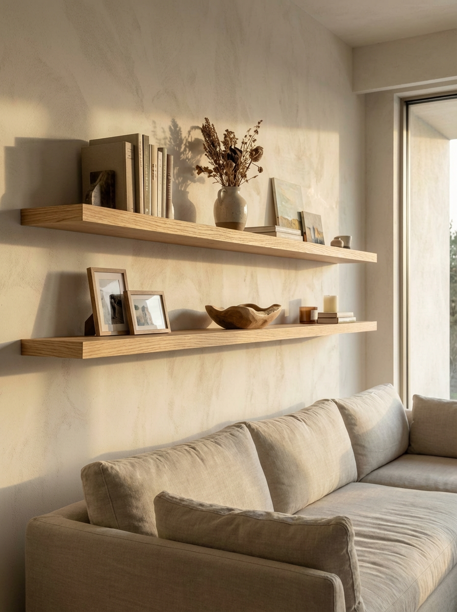 Balda-chapa-natural-roble- Balda Basic de pared - Imagen 2