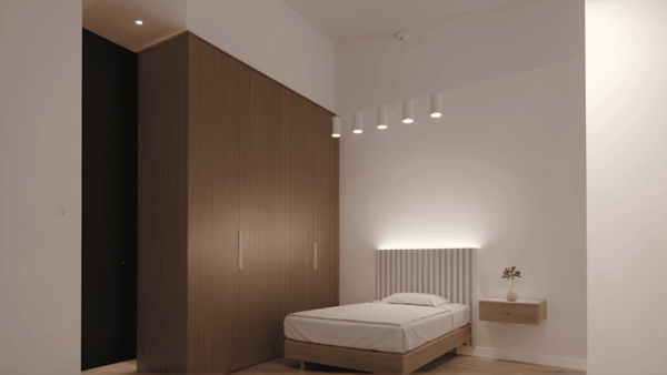 Cabecero Blanco con Luz Neutra | Cama de 90 cm
