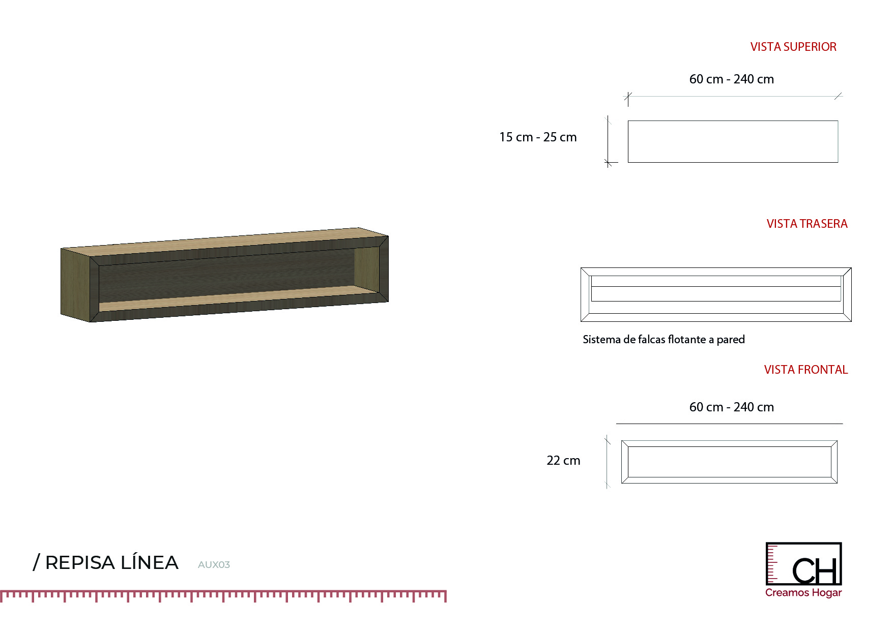 CH_CONSOLA_LINEA-01 Repisa para recibidor - Línea - Imagen 6