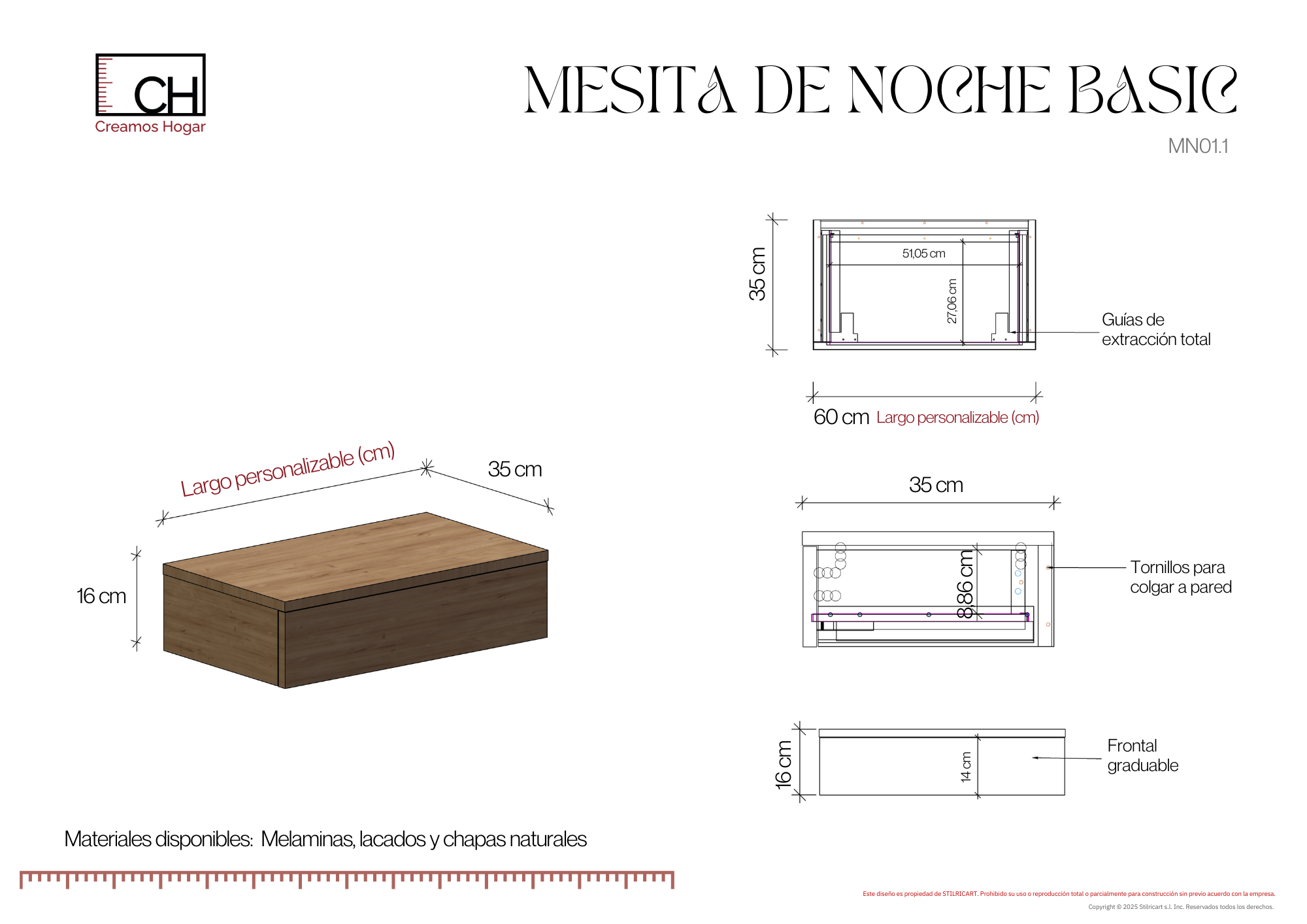 MN01.1_MESITAS_DE_NOCHE_WEB Mesita de noche flotante con cajón | Basic - Imagen 15