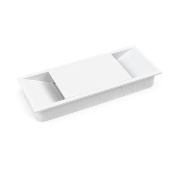 Pasacables rectangle blanc KitchenBox | Mueble Desayunador con almacenaje - Imagen 7