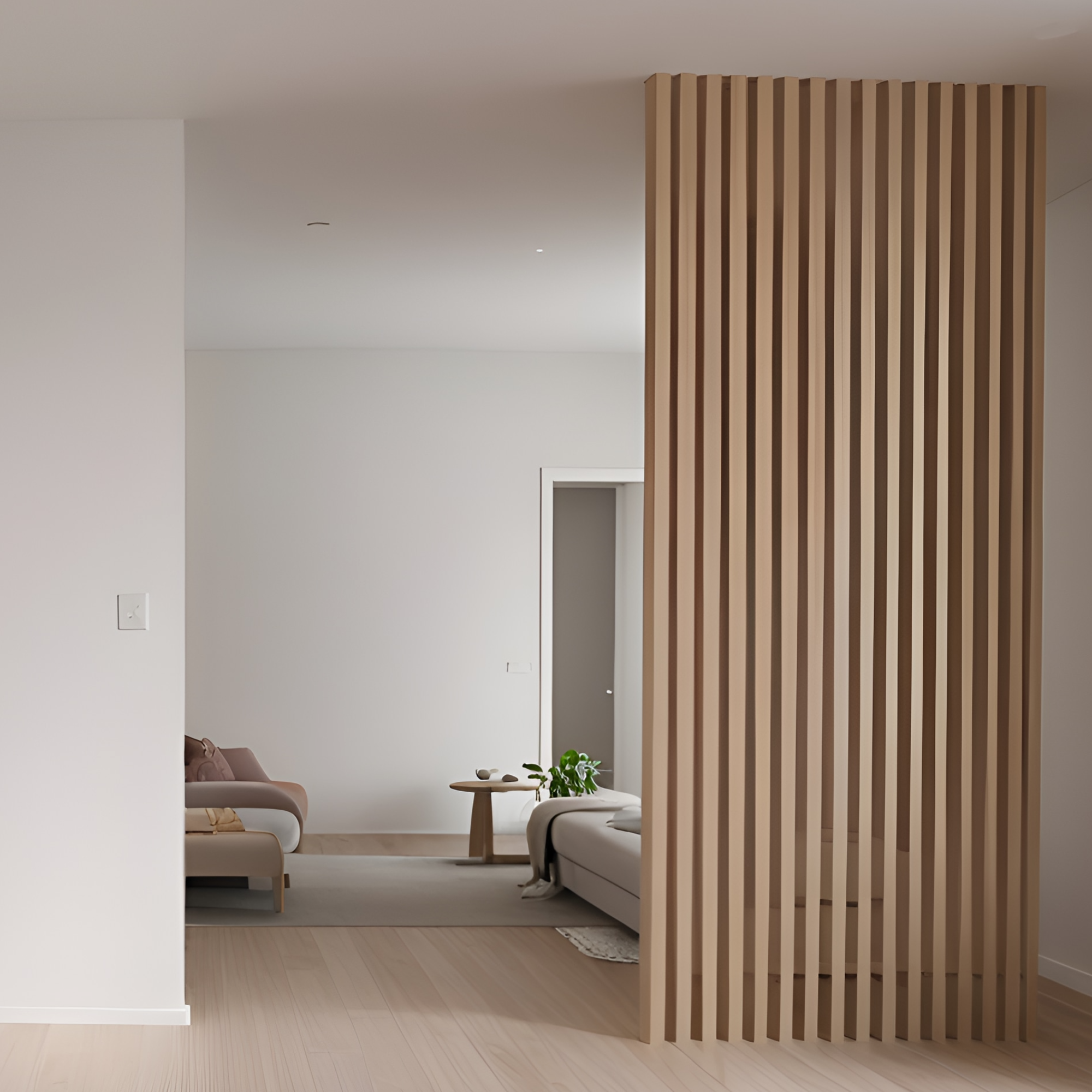 S-SV1_1_WEB Separador de Ambientes en Listones de Madera verticales– SepTop Fijo Roble Kendal | 255x50x10 cm