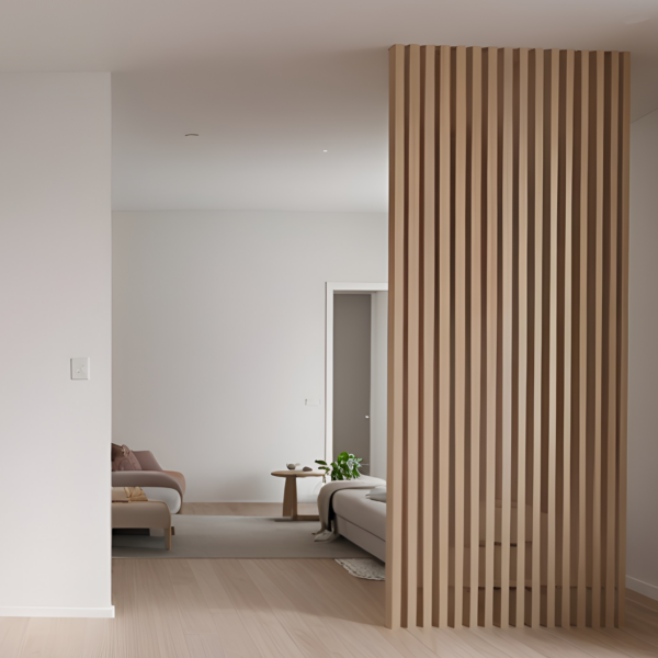 Separador de Ambientes en Listones de Madera verticales– SepTop Fijo Roble Kendal | 100x240 cm