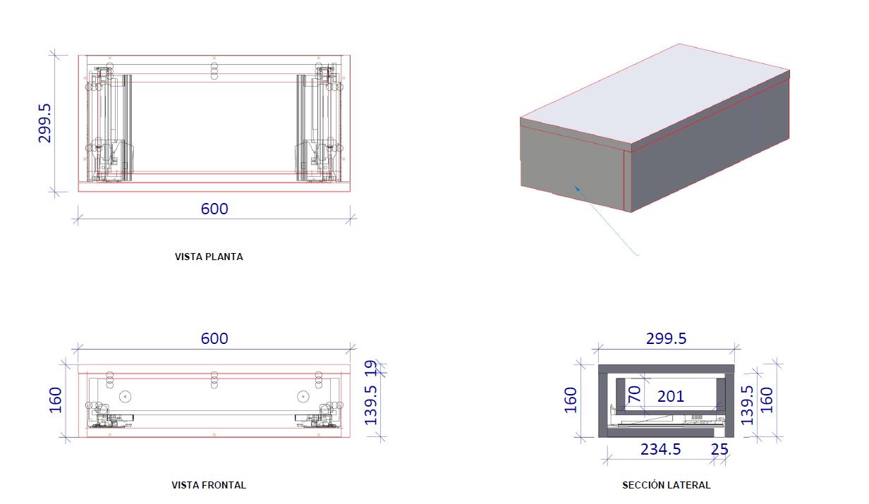 aux2 Cónsola con cajones para recibidor | Basic - Imagen 3