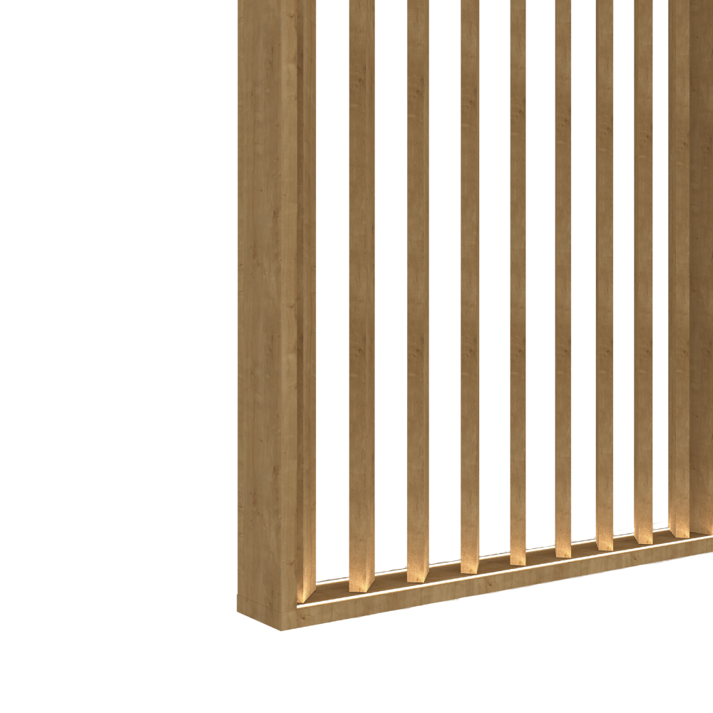 canva 4 S-SV3.1_3 Separador de Ambientes Listones Oblicuos y Luz LED – SepTop Frame Roble Hamilton | 130x250 cm - Imagen 3